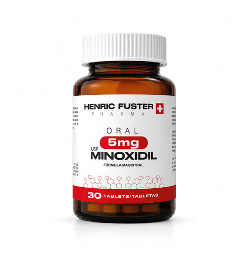 Minoxidil 5 mg con 30 tabletas para 1 mes de tratamiento